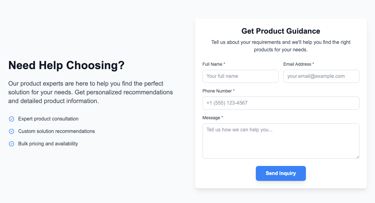 Built-in Inquiry Forms